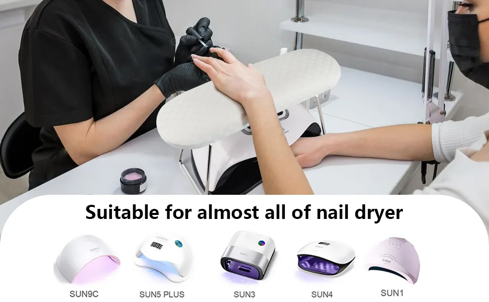 Nail Arm Rest Microfiber PU Leather Manicure Arm Rest for Nails Professional Hand Rest for Nails Pillow Cushion Nail Art Accessories Tool for Nails Tech (1 Pack White) - nail arm rest