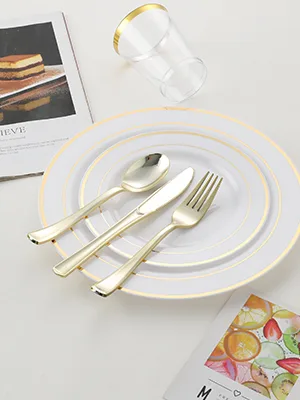 N9R 72Pcs Gold Plastic Forks Solid Durable and Heavy Duty Plastic Forks Perfect Utensils for Parties Weddings and other Formal Events Gold-72Pack - 300*400