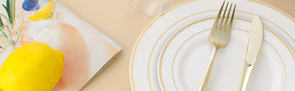 N9R 72Pcs Gold Plastic Forks Solid Durable and Heavy Duty Plastic Forks Perfect Utensils for Parties Weddings and other Formal Events Gold-72Pack - 970*300