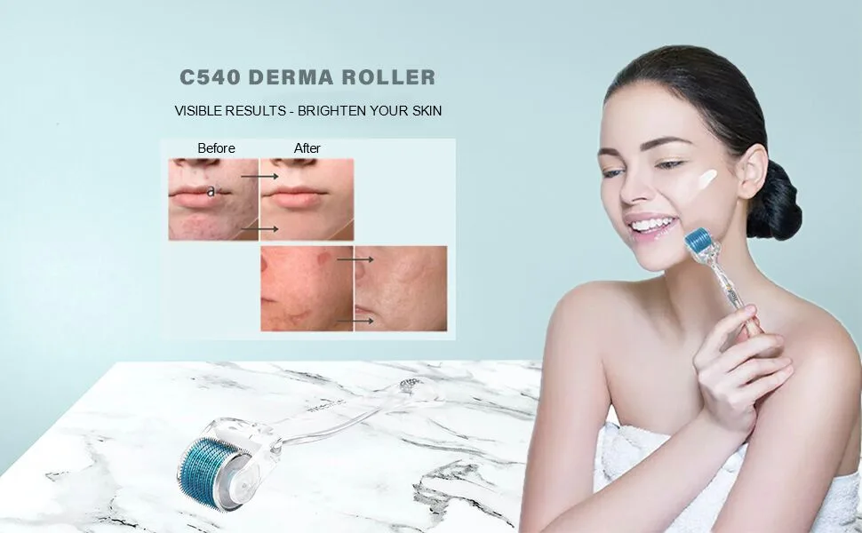 Derma Roller Beard Roller for Face Beard Growth Home Use - 540 Professional Titanium Microneedling Roller with Travel Case 0.5 - product information 1