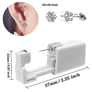 4 Pack Ear Piercing Gun Kit SLVIEKAE Disposable Ear Piercing Gun with Silver Earring Studs Safety Ear Piercing Gun Kit Tool (3mm) - 4 Pack Ear Piercing Gun Kit