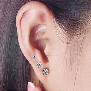 4 Pack Ear Piercing Gun Kit SLVIEKAE Disposable Ear Piercing Gun with Silver Earring Studs Safety Ear Piercing Gun Kit Tool (3mm) - 4 Pack Ear Piercing Gun Kit