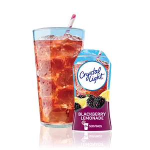 Crystal Light Lemon Decaf Iced Tea Drink Mix (16 Pitcher Packets 4 Canisters of 4) - Crystal Light Blackberry Lemonade