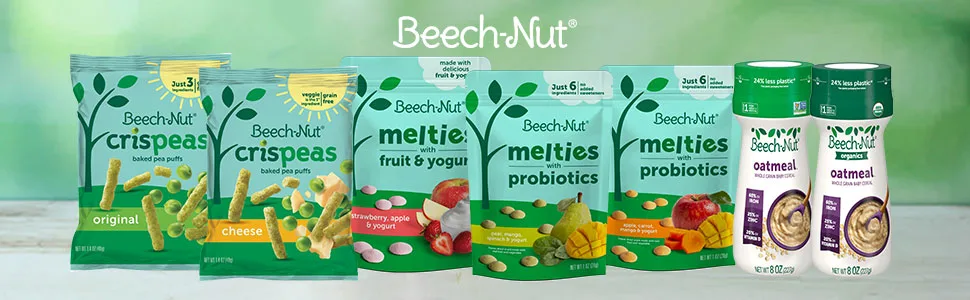 Beech-Nut Toddler Snacks Original Crispeas Baked Pea Puffs 1.4 oz Bag (7 Pack) - beechnut products