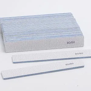 25 Count 80 Grit Rectangle Nail Files for Acrylic Nails Reusable Buffering Files Double Sided Emery Boards for Nails 80 Grit (25 Count) - product information 4