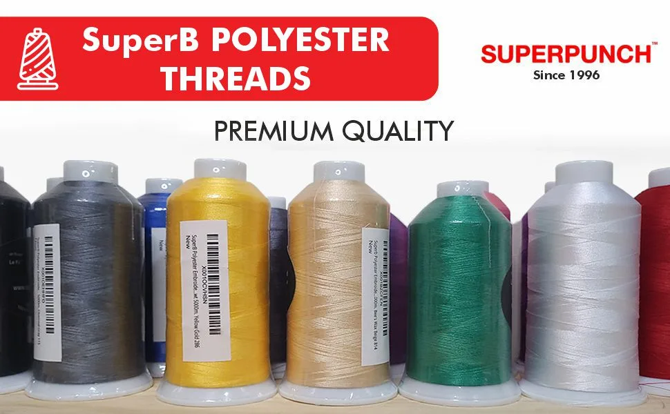 Super B Polyester Embroidery Thread 40wt Large Spool 5000m Embroidery Thread for Commercial & Domestic Machine 175 Popular Colors Machine Embroidery Thread 100% Polyester - Coral 505 Coral 505 Pack of 1 - thread