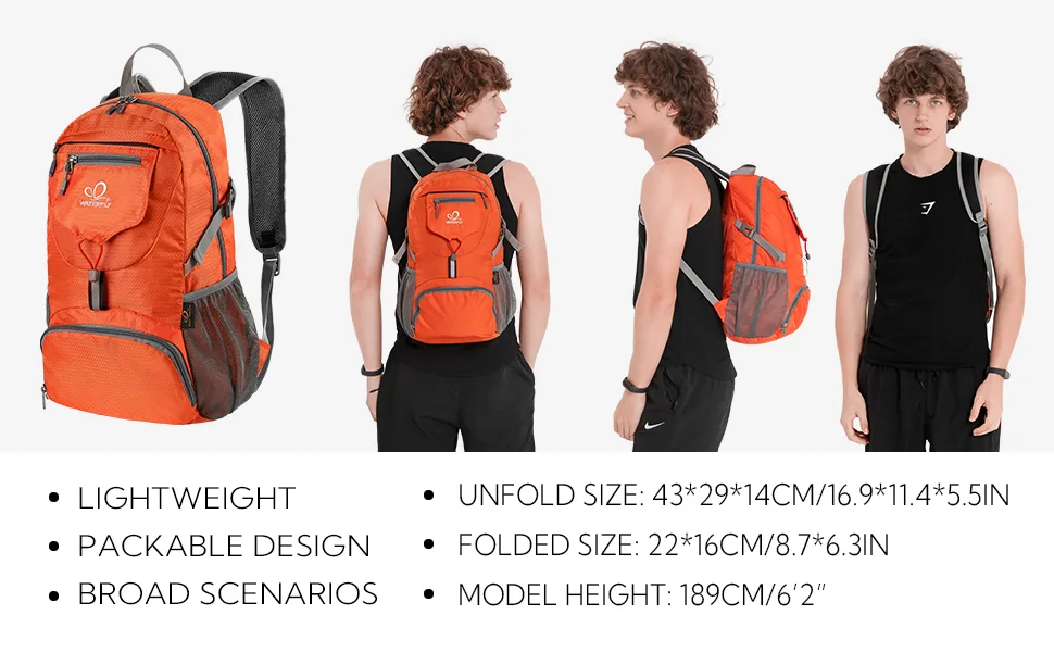 WATERFLY Small Lightweight Packable Backpack: 20l Ultra Light Foldable Travel Hiking Camping Daypack Day Pack for Man Woman A-teal Blue - WATERFLY small lightweight packable backpack 20l ultra light foldable travel hiking daypack camping