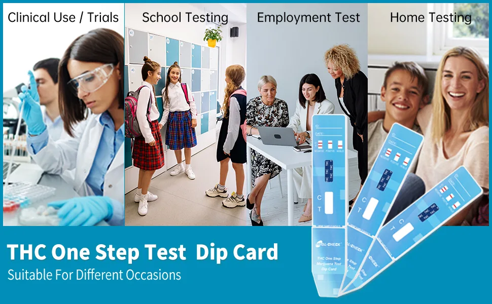 HEAL-CHECK THC One Step Marijuana Test Dip Card Urine Drug Test Kit Use for self-Testing 6 Pack with 6 Free Collection Cups - drug test
