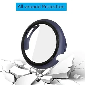 YOYOKIT 2 Pack Screen Protector Compatible with Google Pixel Watch Hard PC Case with Tempered Glass Screen Protector Full Coverage Cover Bumper Accessories for Pixel Smartwatch 2022 Black/Clear - google pixel watch case