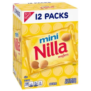 Nilla Wafers Mini Cookies 4 Boxes of 12 Snack Packs Total Vanilla 48 Oz 12 Count (Pack of 4) - image