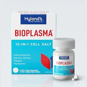 Hyland's Bioplasma Cell Salts Tablets (2 Pack) Naturals Natural Combination of All 12 Cell Salts (100 Count) 2 Pack - Bioplasma