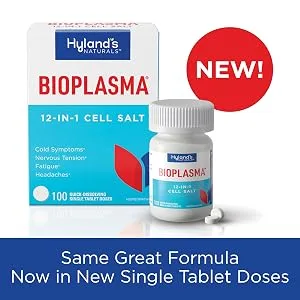 Hyland's Bioplasma Cell Salts Tablets (2 Pack) Naturals Natural Combination of All 12 Cell Salts (100 Count) 2 Pack - Hyland