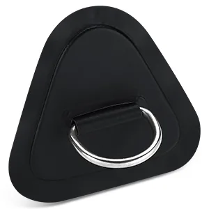 TOBWOLF 6 Pack Stainless Steel D-Ring Patch for Inflatable Boat Kayak Dinghy SUP D-Ring PVC Patch Stand-Up Paddleboard Canoe Rafting Accessories NO Glue Included Triangular -- Black 3.54" / 9cm - Stainless Steel D-Ring Patch Black