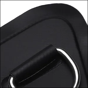 TOBWOLF 6 Pack Stainless Steel D-Ring Patch for Inflatable Boat Kayak Dinghy SUP D-Ring PVC Patch Stand-Up Paddleboard Canoe Rafting Accessories NO Glue Included Triangular -- Black 3.54" / 9cm - Stainless Steel D-Ring Patch Black