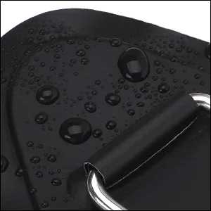 TOBWOLF 6 Pack Stainless Steel D-Ring Patch for Inflatable Boat Kayak Dinghy SUP D-Ring PVC Patch Stand-Up Paddleboard Canoe Rafting Accessories NO Glue Included Triangular -- Black 3.54" / 9cm - Stainless Steel D-Ring Patch Black