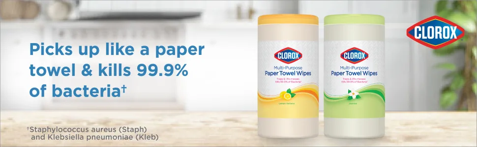 Clorox Multi-Purpose Paper Towel Wipes Lemon Verbena 75 Wipes Each Pack of 3 - image