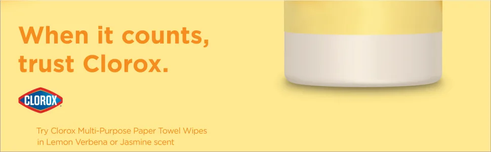 Clorox Multi-Purpose Paper Towel Wipes Lemon Verbena 75 Wipes Each Pack of 3 - image
