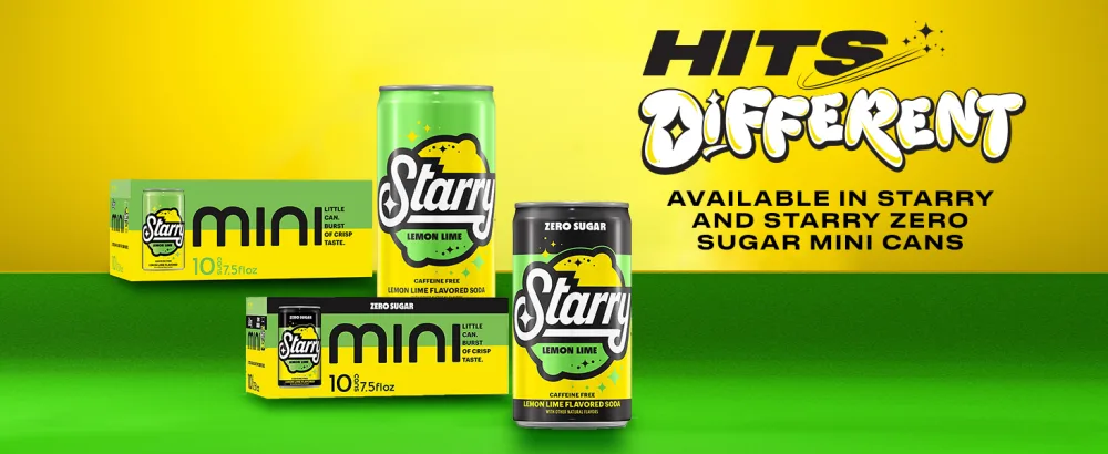 Starry Lemon Lime Soda Caffeine Free Mini Cans 7.5 Ounce (Pack of 10) - starry banner 2