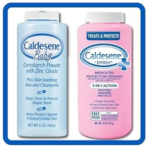 Caldesene Baby Cornstarch Powder with Zinc Oxide 5 Oz Pack of 6 - Caldesene_BOTH_AMZ
