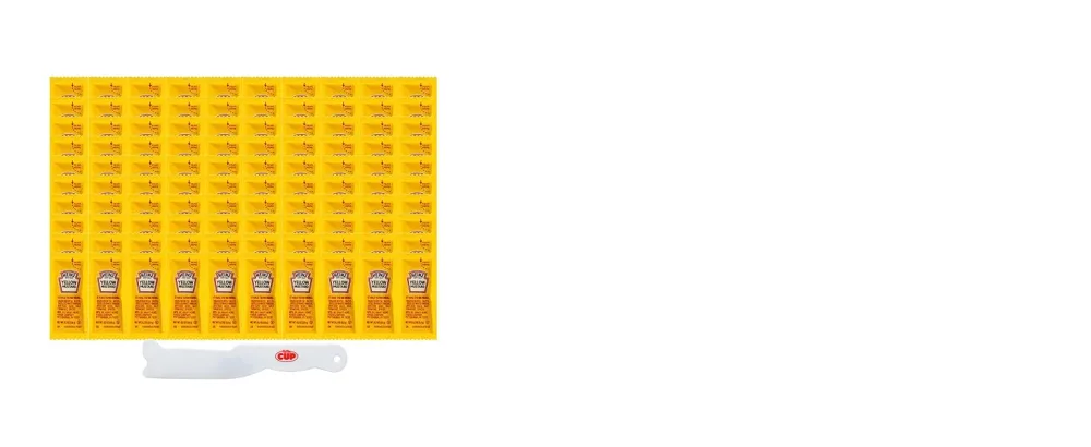 Heinz Mustard Single Serve Packets 100 count with By The Cup Spatula Knife - heinz