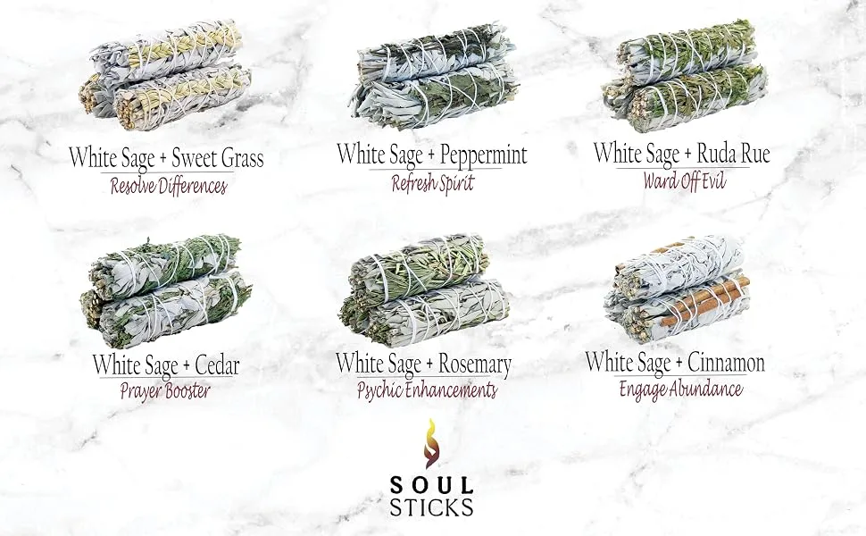 Ancientveda White Sage Mix Smudge Sticks 3 Pack for Cleansing Meditation Yoga and Smudging | Cedar Rosemary Eucalyptus & Juniper (White & Cedar) - white sage, dragons blood, smudge, cleanse, purify, meditation yoga, spirituality