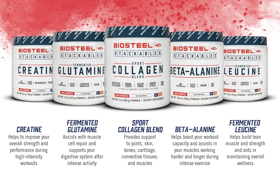 BioSteel Stackables Creatine Powder Gluten Free and Non-GMO Formula Unflavored 72 Servings Unflavored 72 Servings (Pack of 1) - Biosteel_A+_Stackables