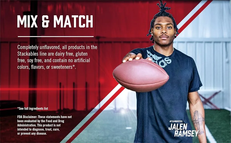 BioSteel Stackables Creatine Powder Gluten Free and Non-GMO Formula Unflavored 72 Servings Unflavored 72 Servings (Pack of 1) - jalen ramsey