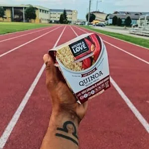 Kitchen & Love Basil Pesto Quinoa Quick Meal 6-Pack | Gluten-Free Ready-to-Eat No Refrigeration Required - post-workout meal exercise protein amino acids jalapeno roasted pepper quinoa quick meal