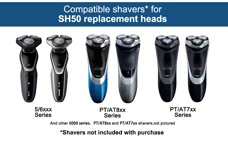 Replacement Heads 5000 Series for Philips Norelco Blades for Philips Norelco Replacement Head for Series 5000 Shavers 3-pc pack - norelco shavers for men 5000 series