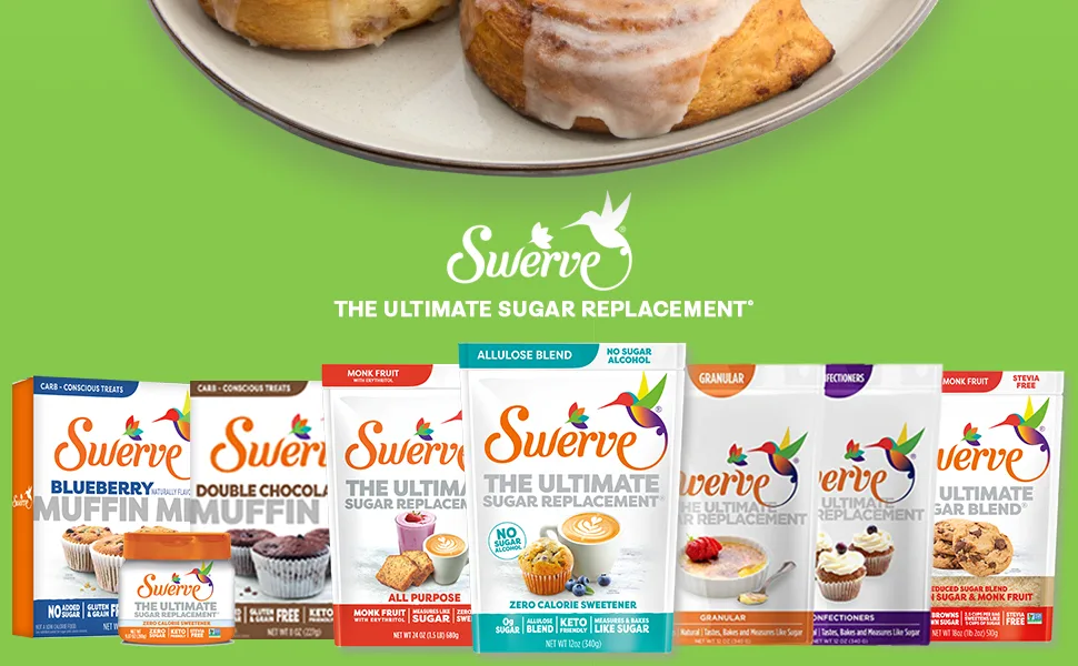 Swerve Organic Monk Fruit Brown Sugar Replacement Sweetener 8 Ounce (Pack of 2) - Swerve