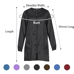 Exttlliy Chameleon Fabric Salon Smock Professional Stylist Jacket Waterproof Haircut Cape Barber Apron Large (Pack of 1) Black - Hair Grooming Smock