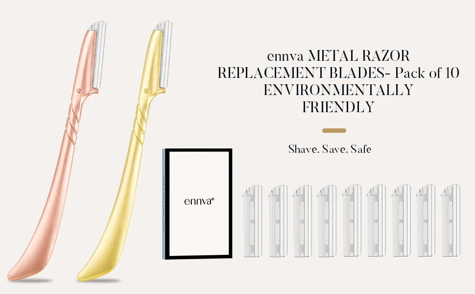 ennva Metal Razor Replacement Blades -Pack of 10 - Metal Razor Replacement Blades