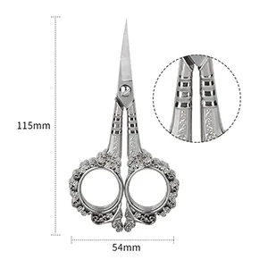 AKOAK 1 Pack Manicure Tools Vintage Plum Style Scissors European Elegant Simple Style Scissors Multi-Functional Stainless Steel Nail Scissors (Rose gold) - Plum flower style scissors