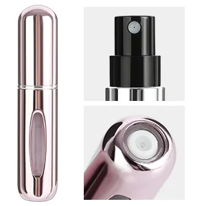 Saiveina Portable 5ml Mini Perfume Atomizer Bottles Refillable Perfume Spray Bottle Scent Pump Case Empty Perfume Bottles for Travel and Outgoing(4 Pack) Pink+Silver+Gold+Black - easy to pump