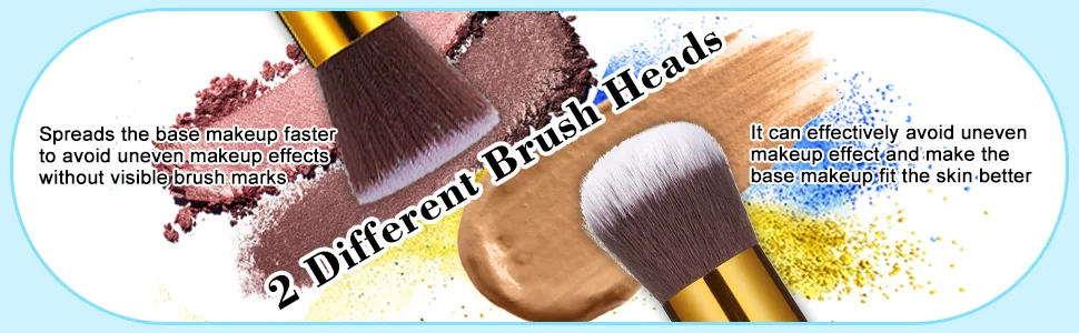 2 Pack Self Tanner Brush Kabuki Foundation Brush Large Sunless Tanning Face Brush Easily Apply Self Tanner to Face and Blend Areas for Men Women (Flat Head) - product information 2