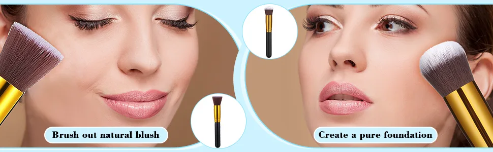 2 Pack Self Tanner Brush Kabuki Foundation Brush Large Sunless Tanning Face Brush Easily Apply Self Tanner to Face and Blend Areas for Men Women (Flat Head) - product information 4