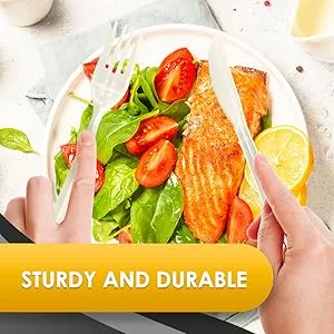 PAMI Medium Weight Disposable Plastic Forks 1000-Pack - Bulk White Plastic Silverware For Parties Weddings Catering Food Stands Takeaway Orders & More- Sturdy Single-Use Partyware Forks - product information 3