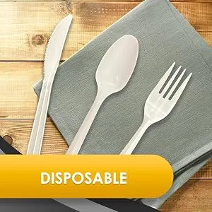 PAMI Medium Weight Disposable Plastic Forks 1000-Pack - Bulk White Plastic Silverware For Parties Weddings Catering Food Stands Takeaway Orders & More- Sturdy Single-Use Partyware Forks - product information 4