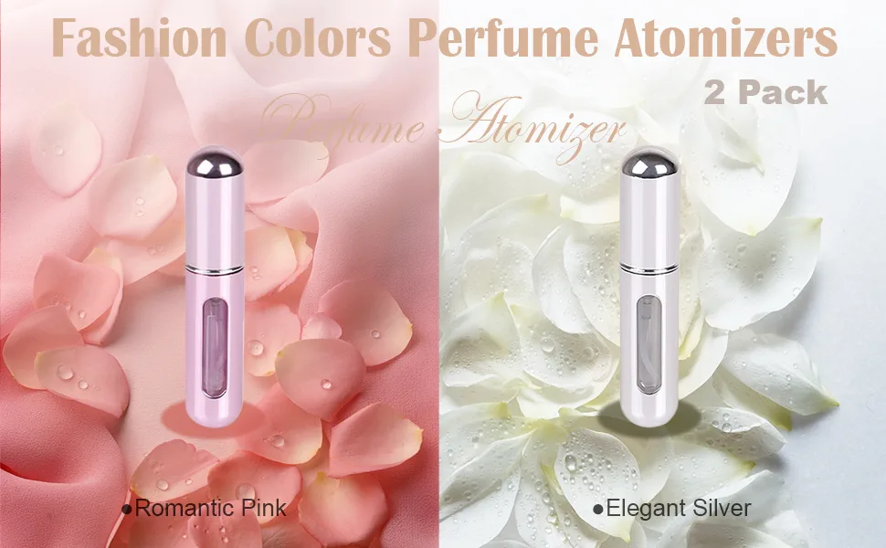 Travel Mini Perfume Refillable Atomizer Container Portable Perfume Spray Bottle Travel Size Bottle Scent Pump Case Perfume Fragrance Empty Spray Bottle for Traveling and Outgoing 5ml (2Pcs) - perfume atomizers