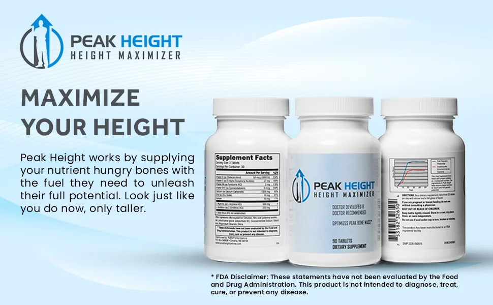 Peak Height Height maximizer - 90 tablets pack of 12 - product information 1