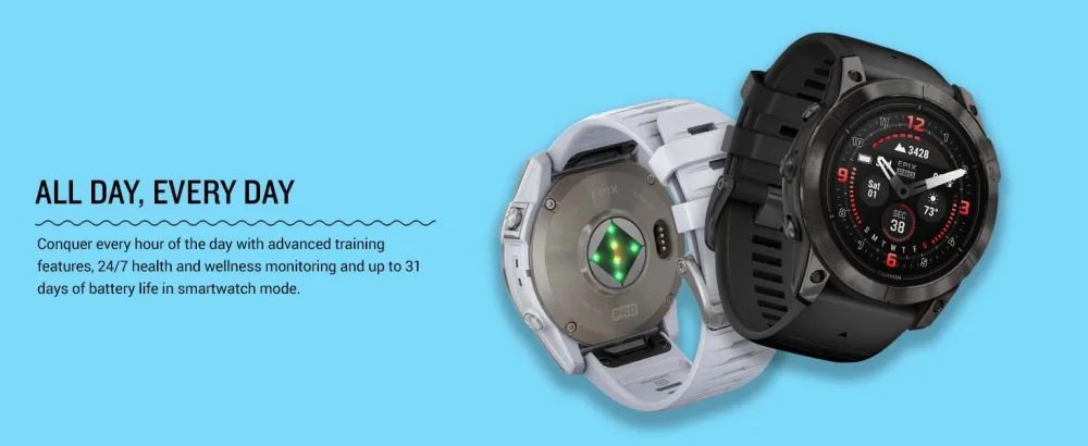 Wearable4U Garmin Epix Pro Gen 2 Sapphire Smart watch - 51 mm - Titanium & Whitestone And Wearable4U Gift Bundle - epix pro gen 2 sapphire solar