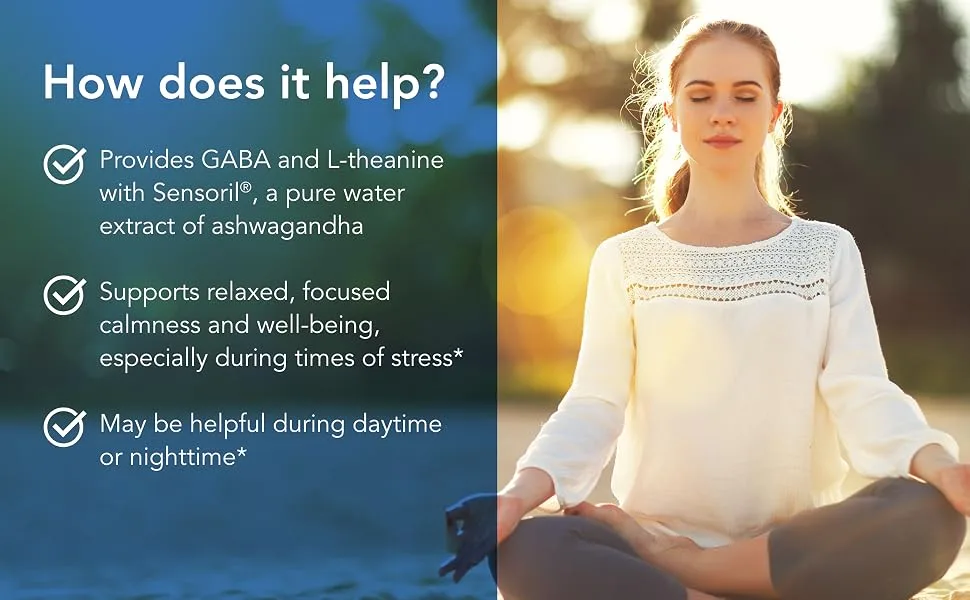 Allergy Research Group Zen Adapt Stress GABA Theanine Ashwagandha - 60 Vegetarian Capsules - How Does it Help