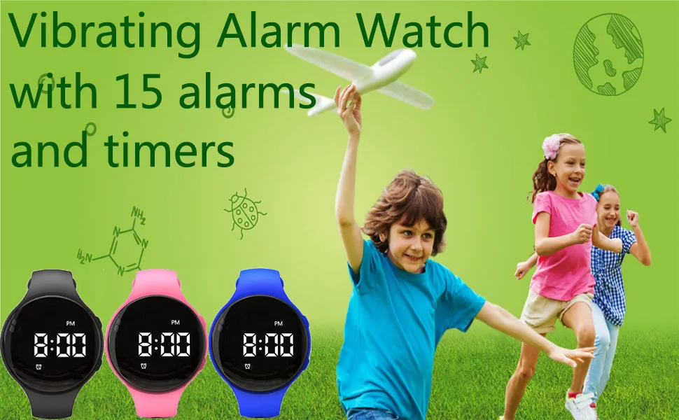 e-vibra Vibrating Alarm Watch - Black - vibrating watch