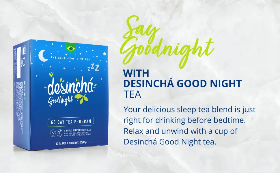 Desincha Nighttime Herbal Tea Supports Relaxation & Quality Sleep - 60 Day Supply - Desincha Night
