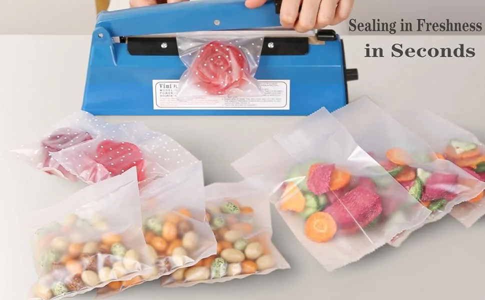 Impulse Heat Sealer Machine Manual Bags, 12 Inch, for Sealing Plastic/PE PP Bags with Extra Replace Element Grip - Vimi Sealing Machine