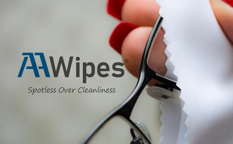 AAwipes Eyeglasses Cleaning Cloths Microfiber Lens Cleaning Cloths for Eyeglasses Optical Grade Lens - white 230GSM - 6x7 - 30  Pack - Eyeglasses cleaning cloths