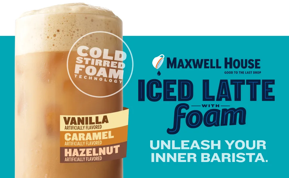 Maxwell House Powder Iced Latte Foam - Vanilla - Maxwell House Iced Latte with Foam. Unleash your inner barista.