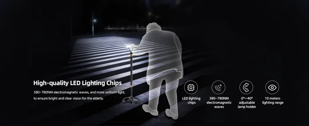 ispuoocti Smart Alarm Walking Cane for Men & Women Telescopic and Adjustable Walking Sticks for Seniors - B-3 purposes red cane - high quality LED lighting chip walking cane with light