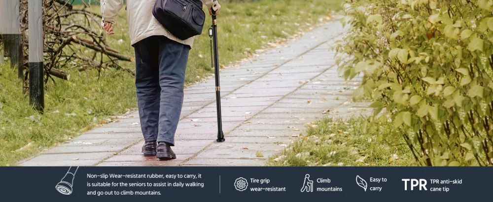 ispuoocti Smart Alarm Walking Cane for Men & Women Telescopic and Adjustable Walking Sticks for Seniors - B-3 purposes red cane - Lightweight and portable single foot cane