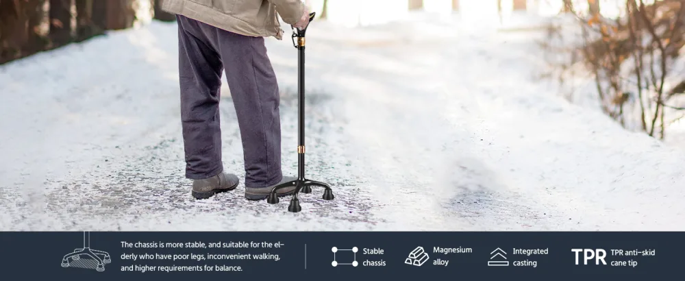 ispuoocti Smart Alarm Walking Cane for Men & Women Telescopic and Adjustable Walking Sticks for Seniors - B-3 purposes red cane - quad cane with a more stable base